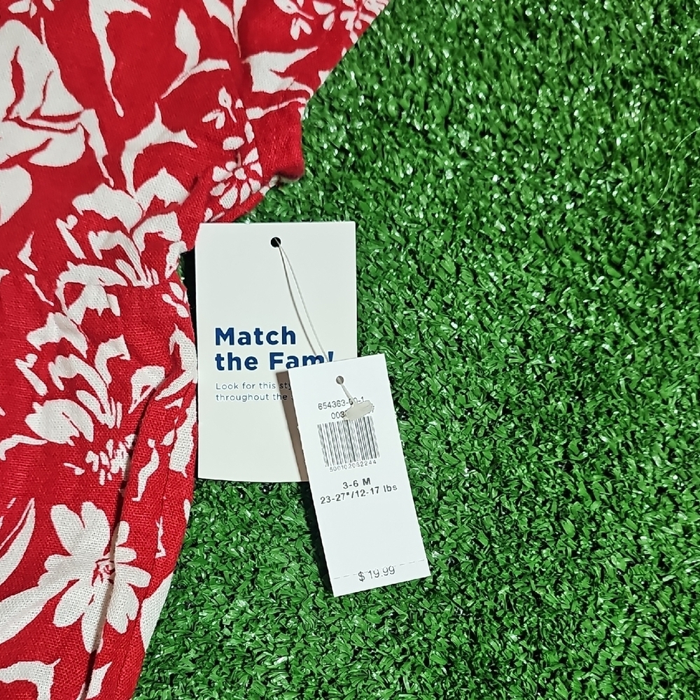 Old Navy Red and White Floral Baby Romper - Picture 2 of 5